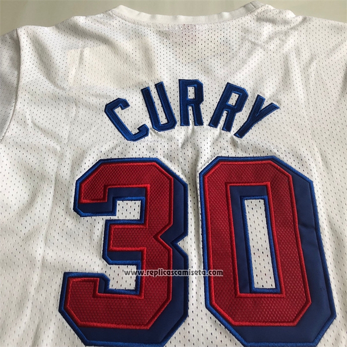 Camiseta Manga Corta Golden State Warriors Stephen Curry NO 30 Blanco